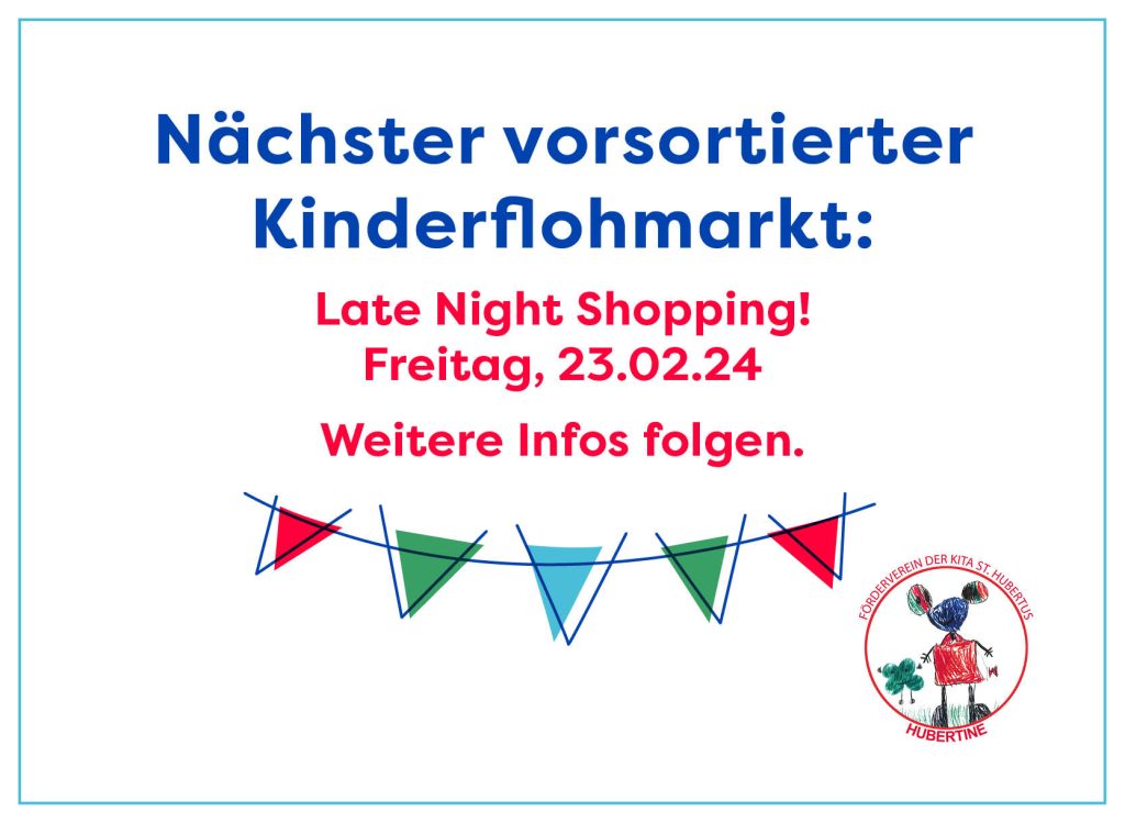 Vorsortierter Kinderflohmarkt am Freitagabend, den 23.02.2024
